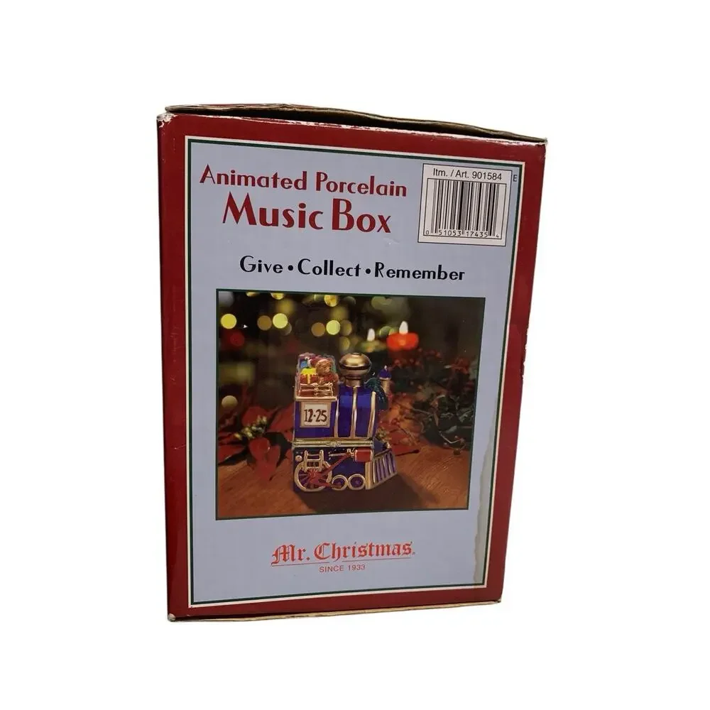 Mr. Christmas Porcelain Train‎ Music Box Animated Christmas Plays DECK THE HALLS